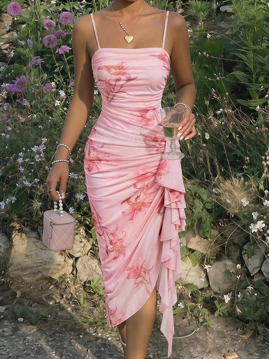 Anika™ | Ruffle Hem Floral Midi Dress