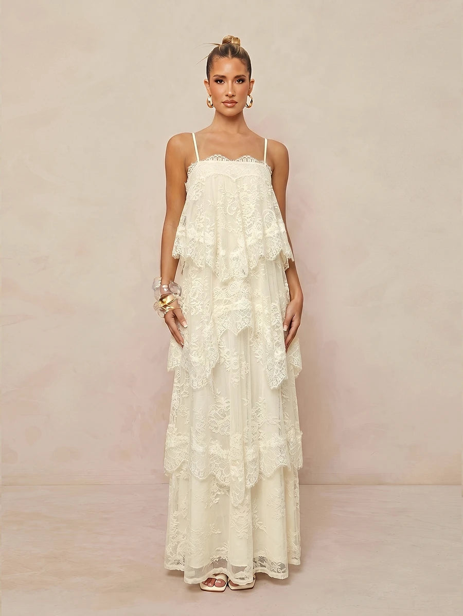 Wisteria™ | Tiered Lace Maxi Dress