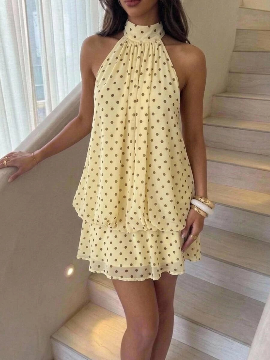 Saoirse™ | Contrast Lace Halter Mini Dress