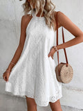 Henley™ | Eyelet Keyhole Halter Mini Dress