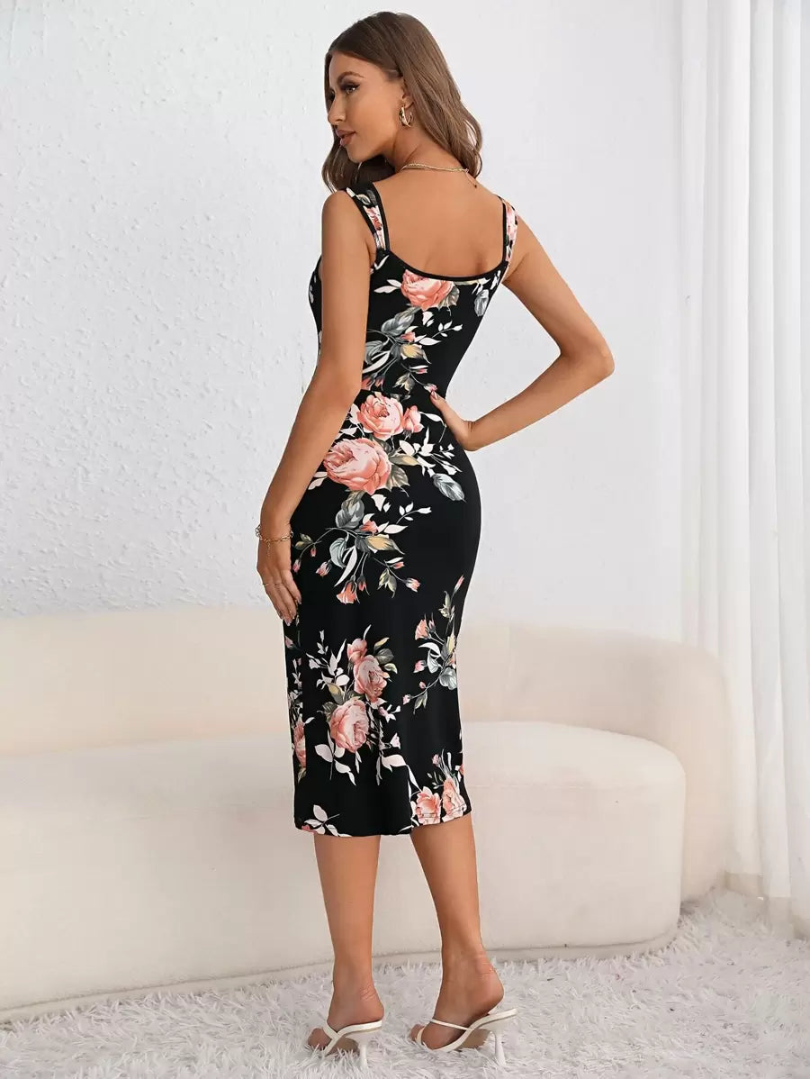 Rhea™ | Floral Cami Midi Dress