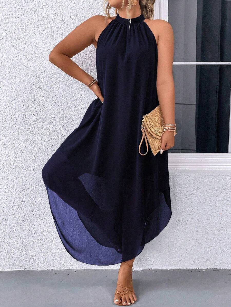 Ondine™ | Asymmetric Halter Maxi Dress