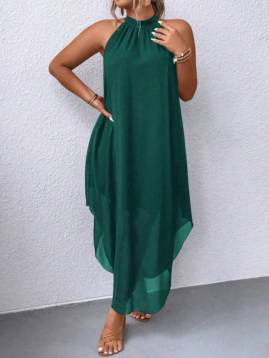 Ondine™ | Asymmetric Halter Maxi Dress