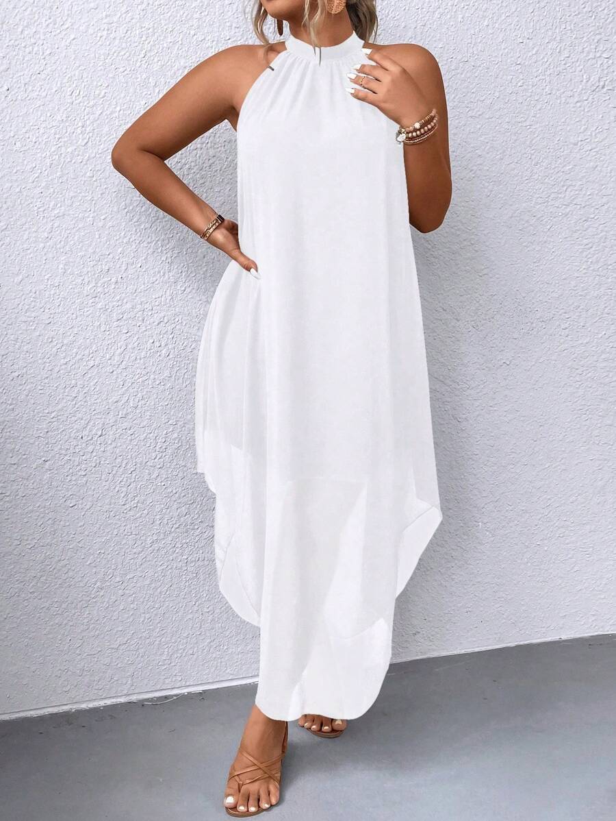 Ondine™ | Asymmetric Halter Maxi Dress