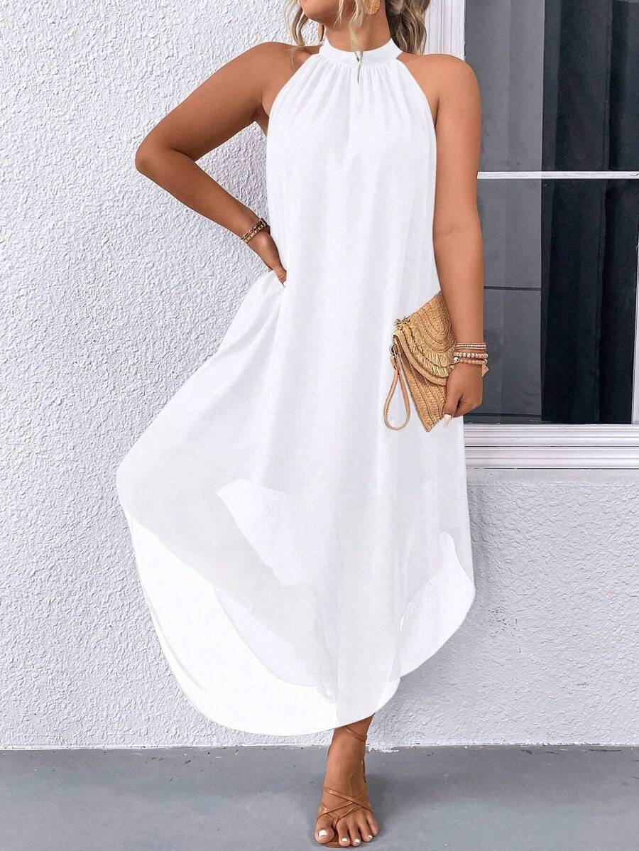 Ondine™ | Asymmetric Halter Maxi Dress