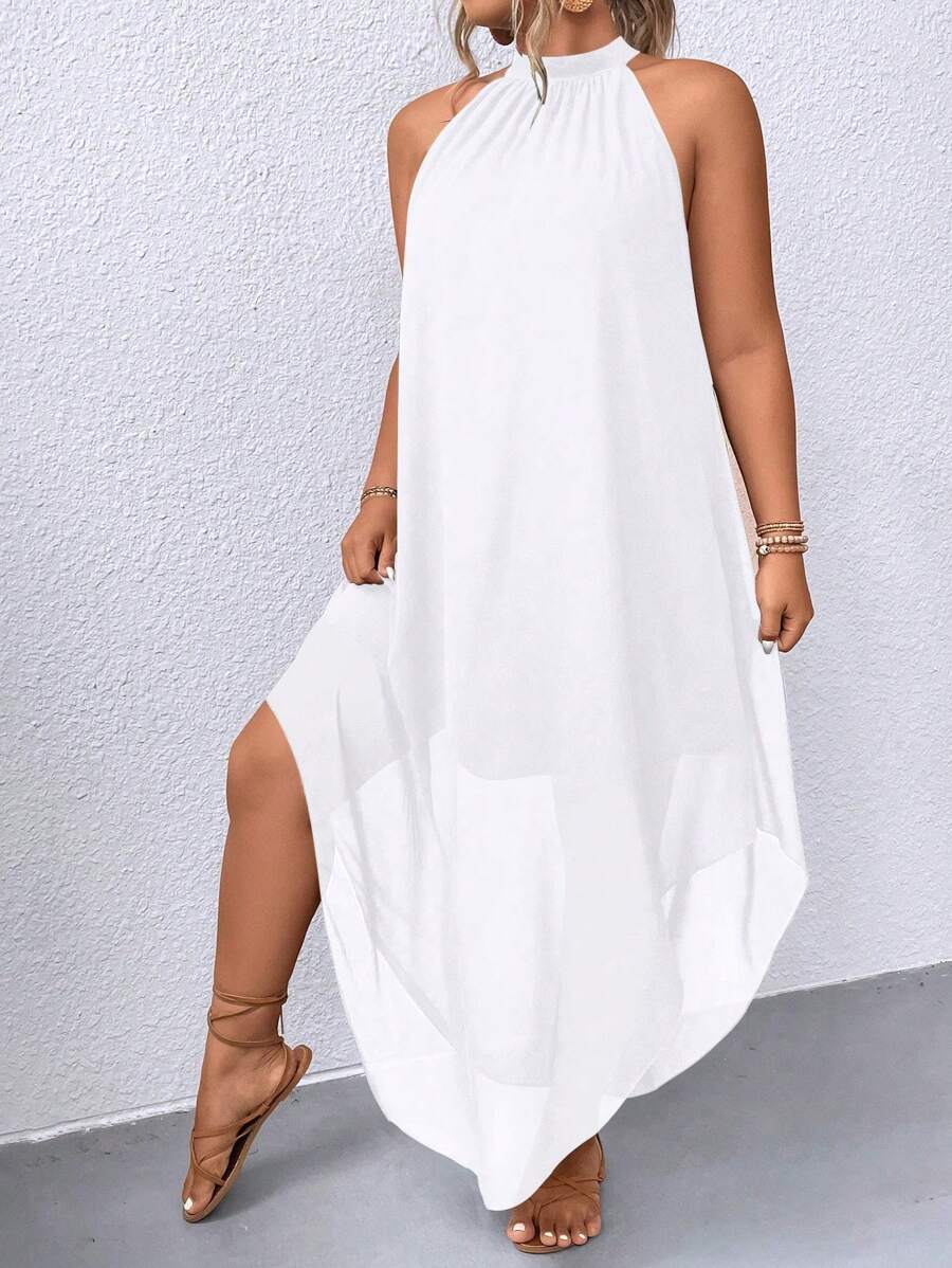 Ondine™ | Asymmetric Halter Maxi Dress