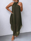 Ondine™ | Asymmetric Halter Maxi Dress