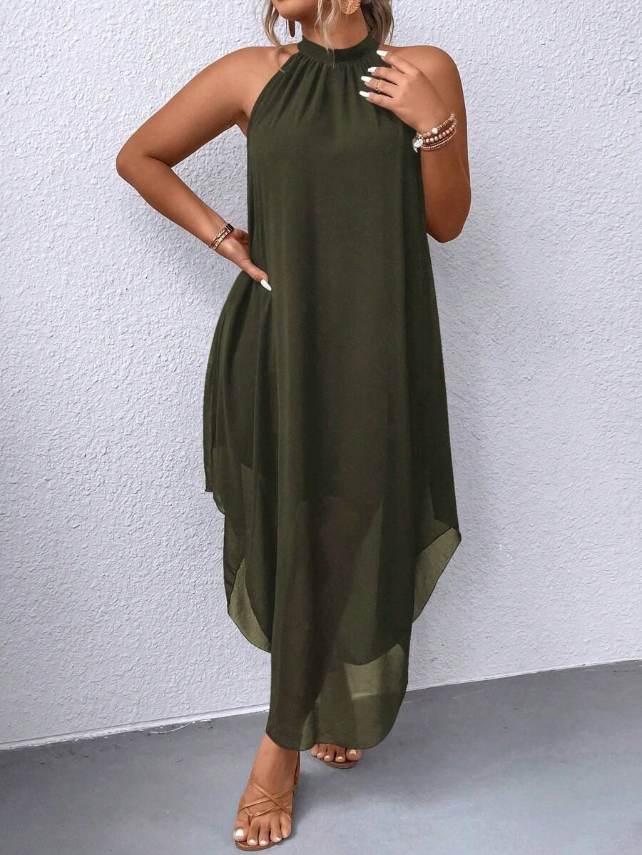 Ondine™ | Asymmetric Halter Maxi Dress