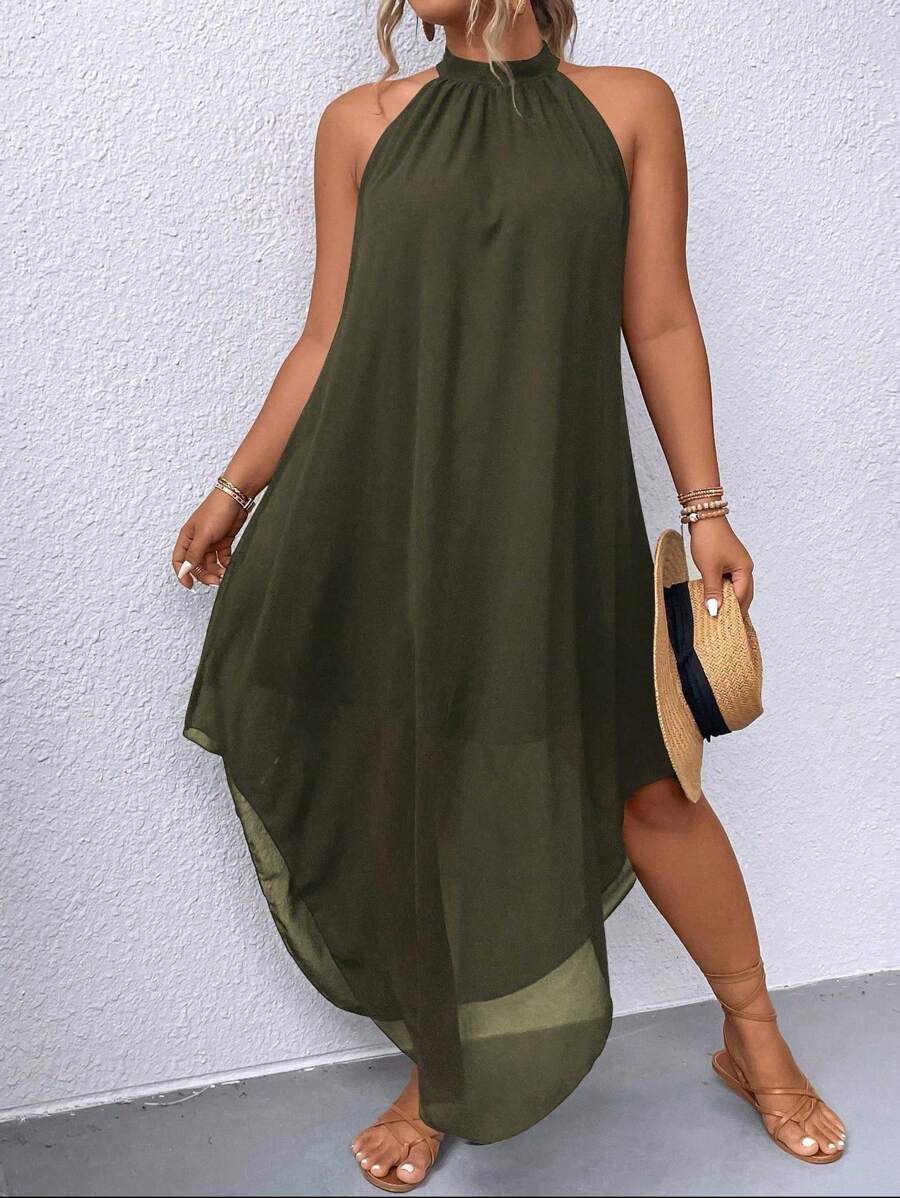 Ondine™ | Asymmetric Halter Maxi Dress