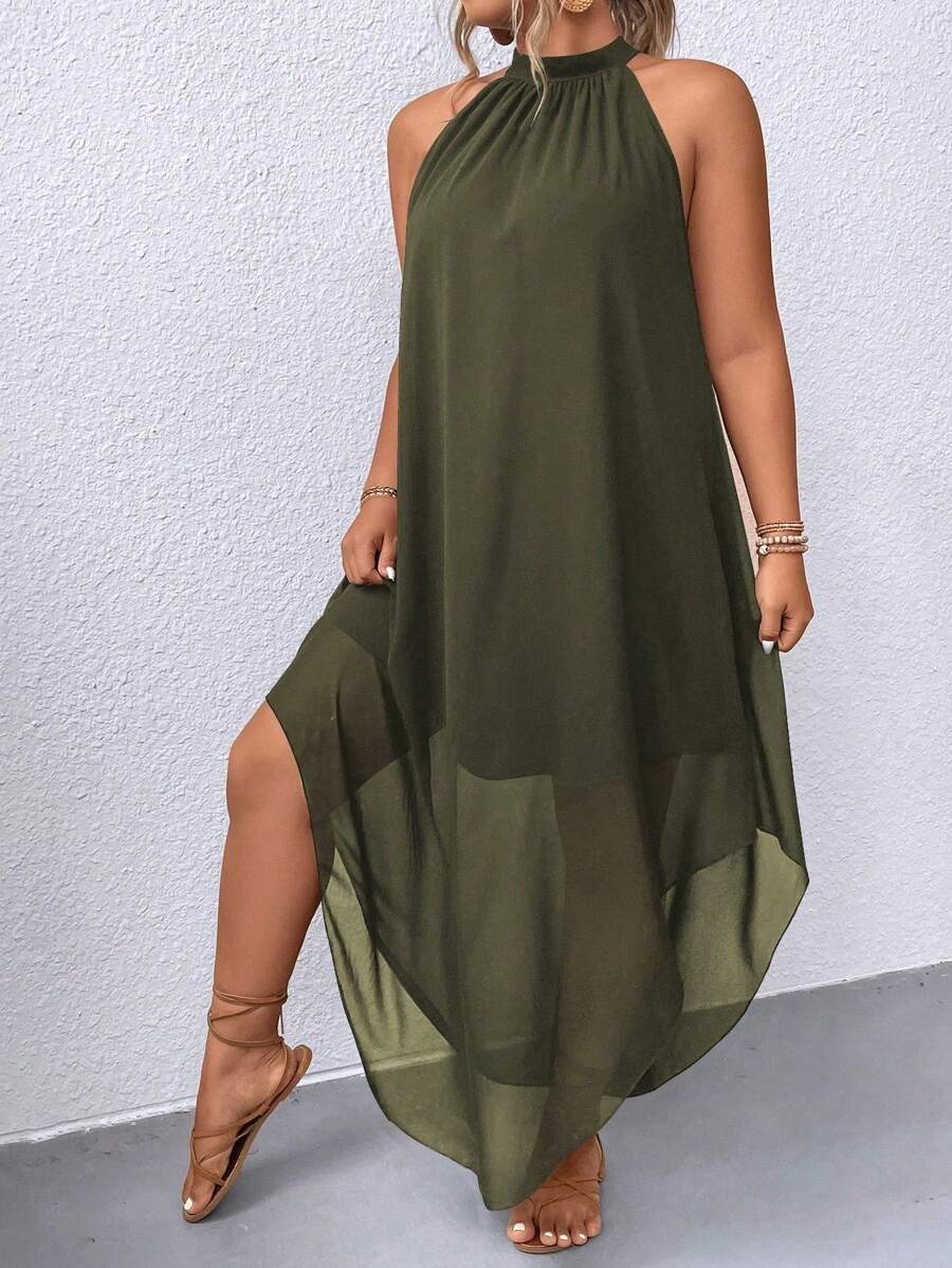 Ondine™ | Asymmetric Halter Maxi Dress