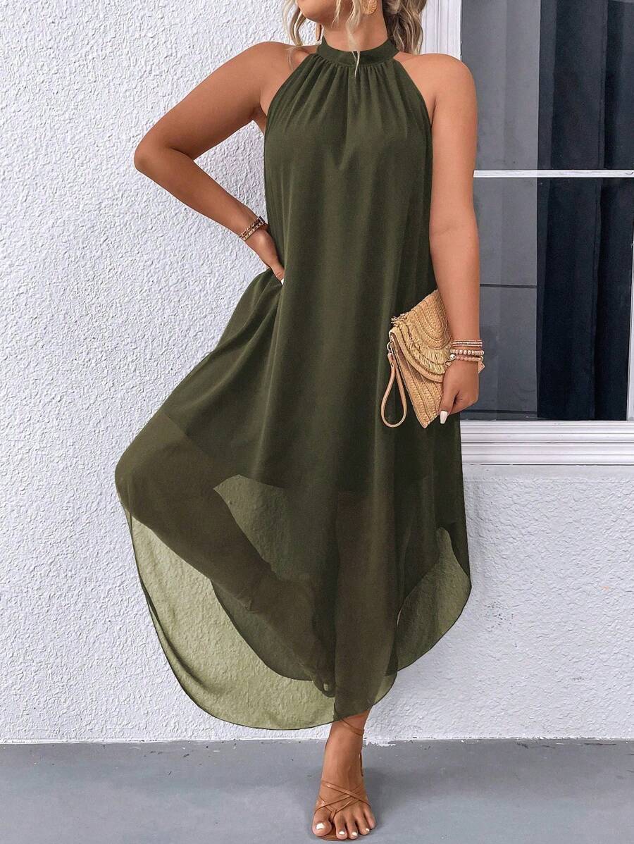 Ondine™ | Asymmetric Halter Maxi Dress