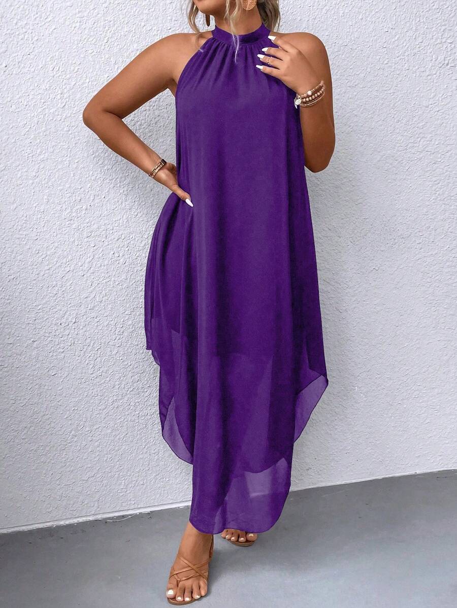 Ondine™ | Asymmetric Halter Maxi Dress