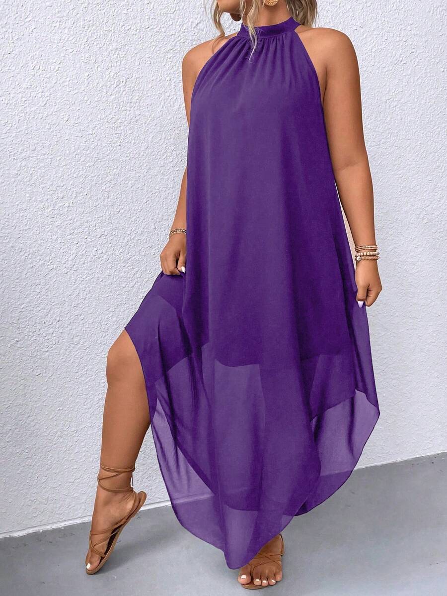Ondine™ | Asymmetric Halter Maxi Dress