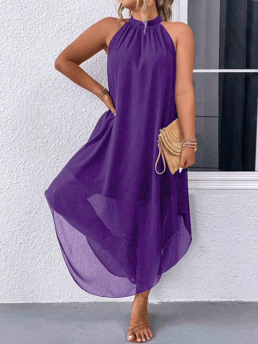 Ondine™ | Asymmetric Halter Maxi Dress