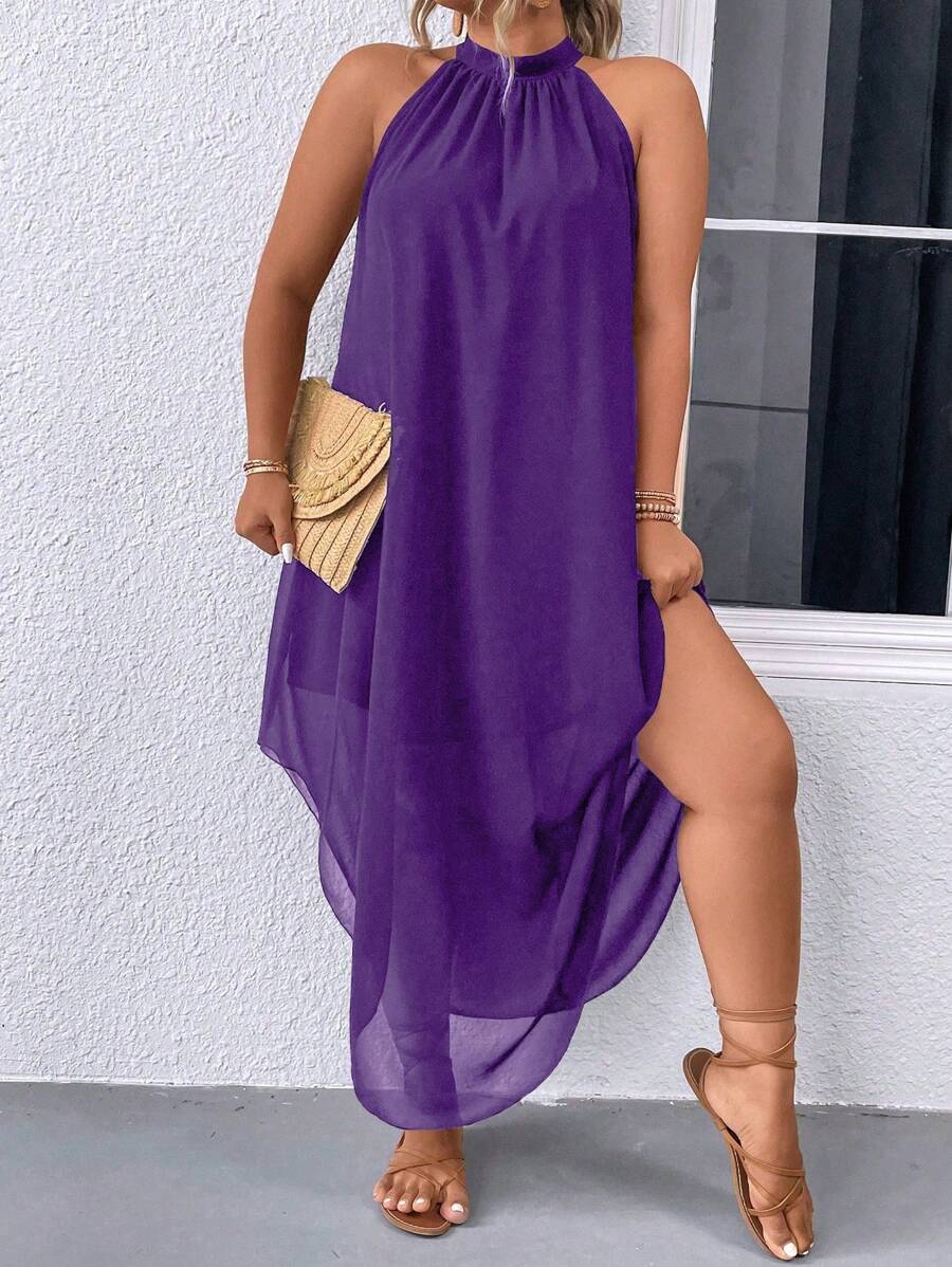 Ondine™ | Asymmetric Halter Maxi Dress