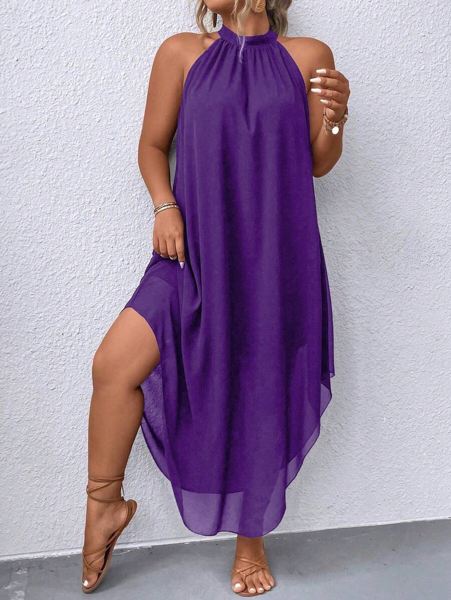 Ondine™ | Asymmetric Halter Maxi Dress