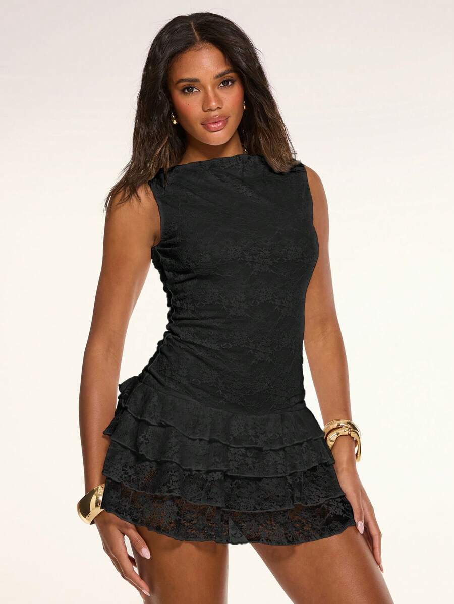 Juno™ | Tiered Lace Mini Dress