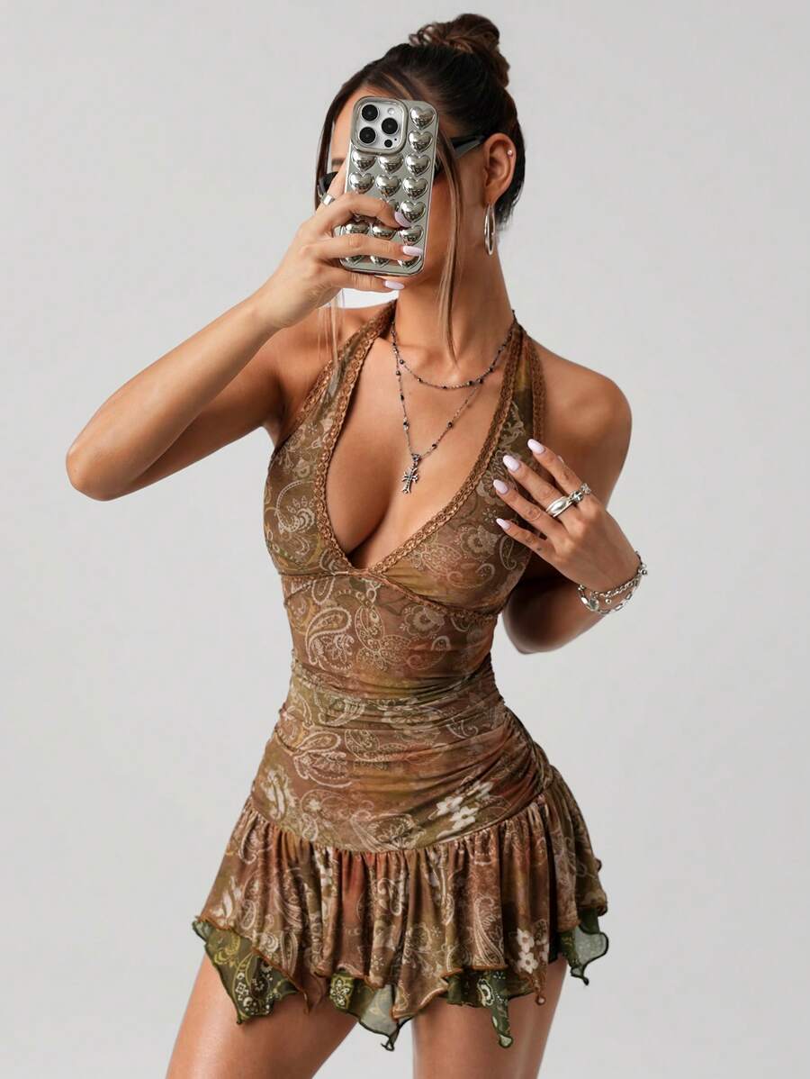 Indigo™ | Paisley Halter Mini Dress