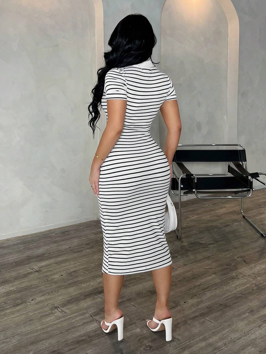 Cosima™ | Striped Polo Midi Dress