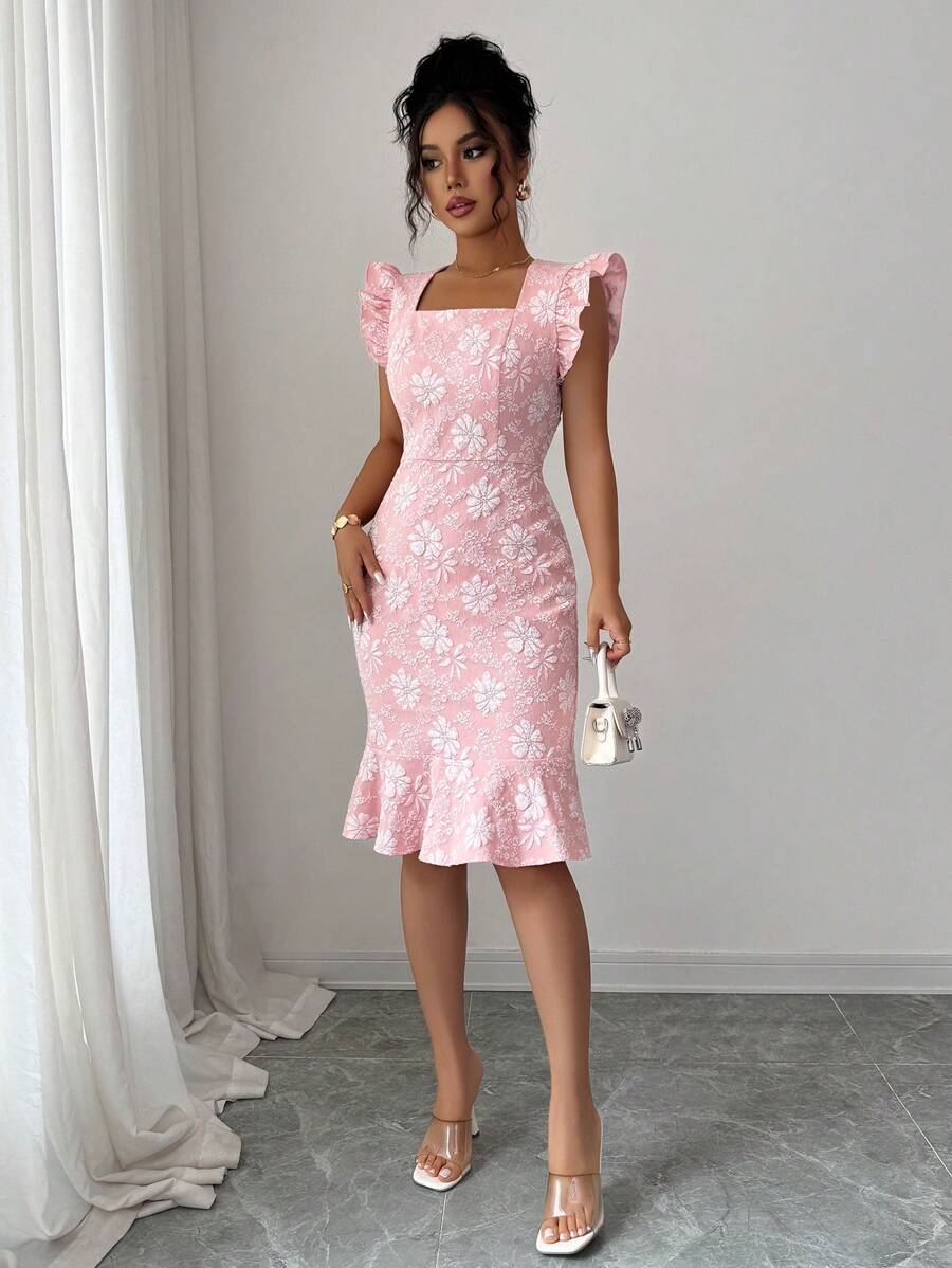 Verity™ | Jacquard Mermaid Midi Dress