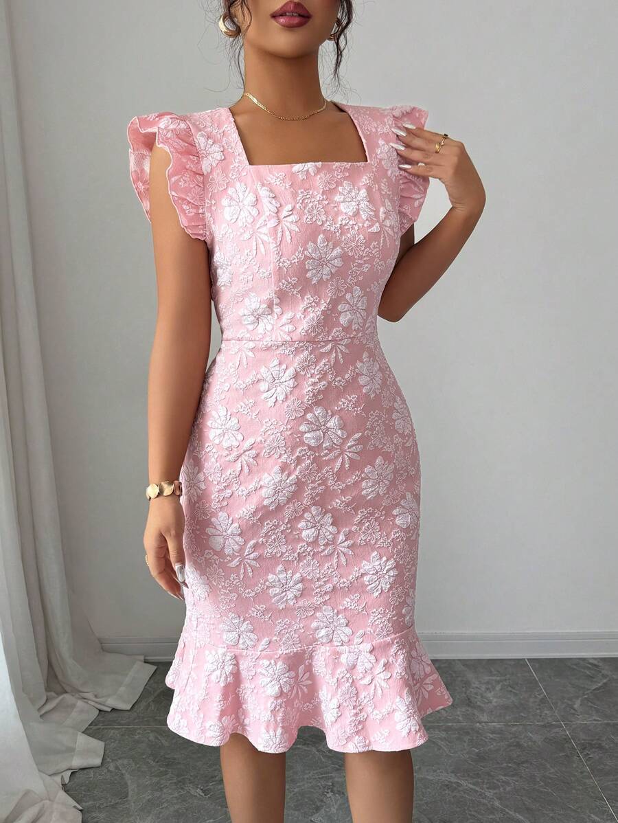 Verity™ | Jacquard Mermaid Midi Dress