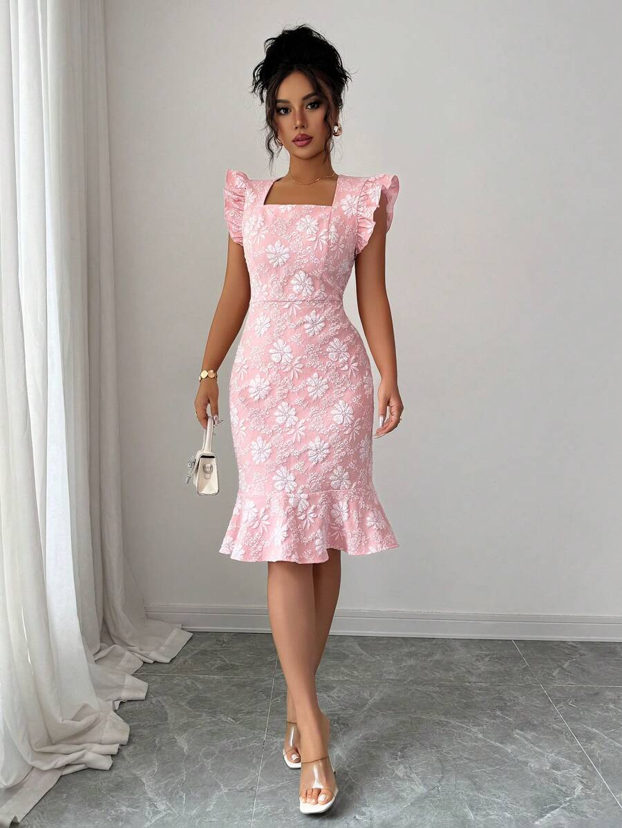 Verity™ | Jacquard Mermaid Midi Dress