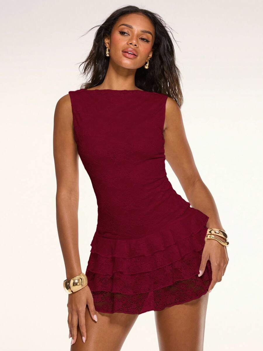 Juno™ | Tiered Lace Mini Dress