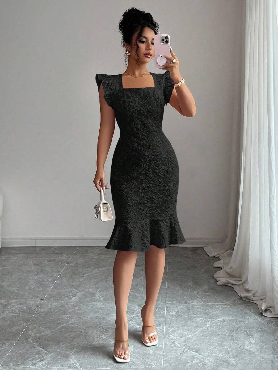 Verity™ | Jacquard Mermaid Midi Dress
