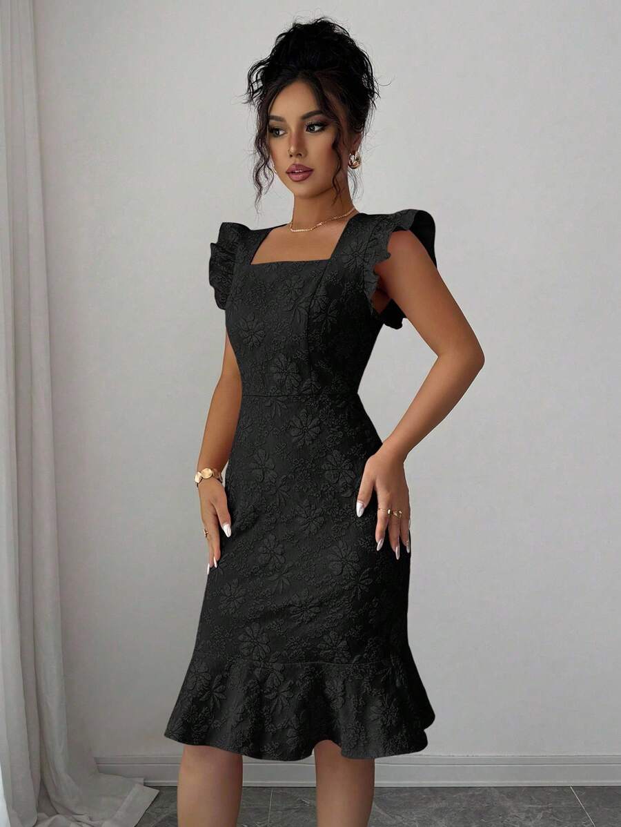 Verity™ | Jacquard Mermaid Midi Dress
