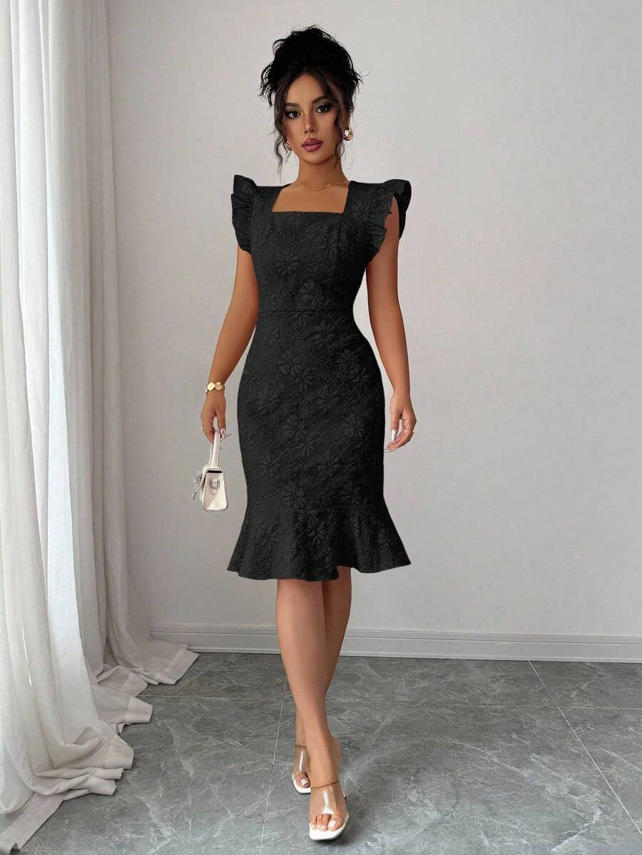 Verity™ | Jacquard Mermaid Midi Dress