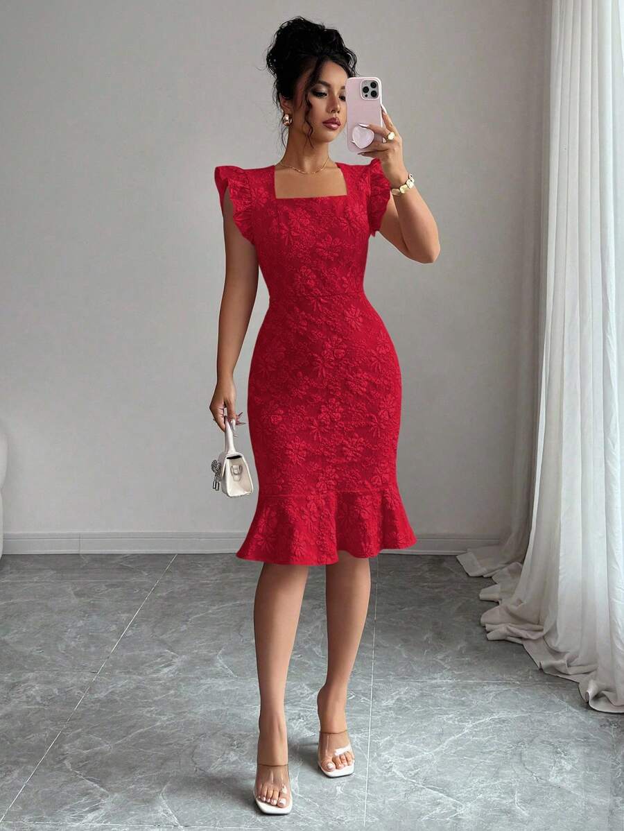Verity™ | Jacquard Mermaid Midi Dress