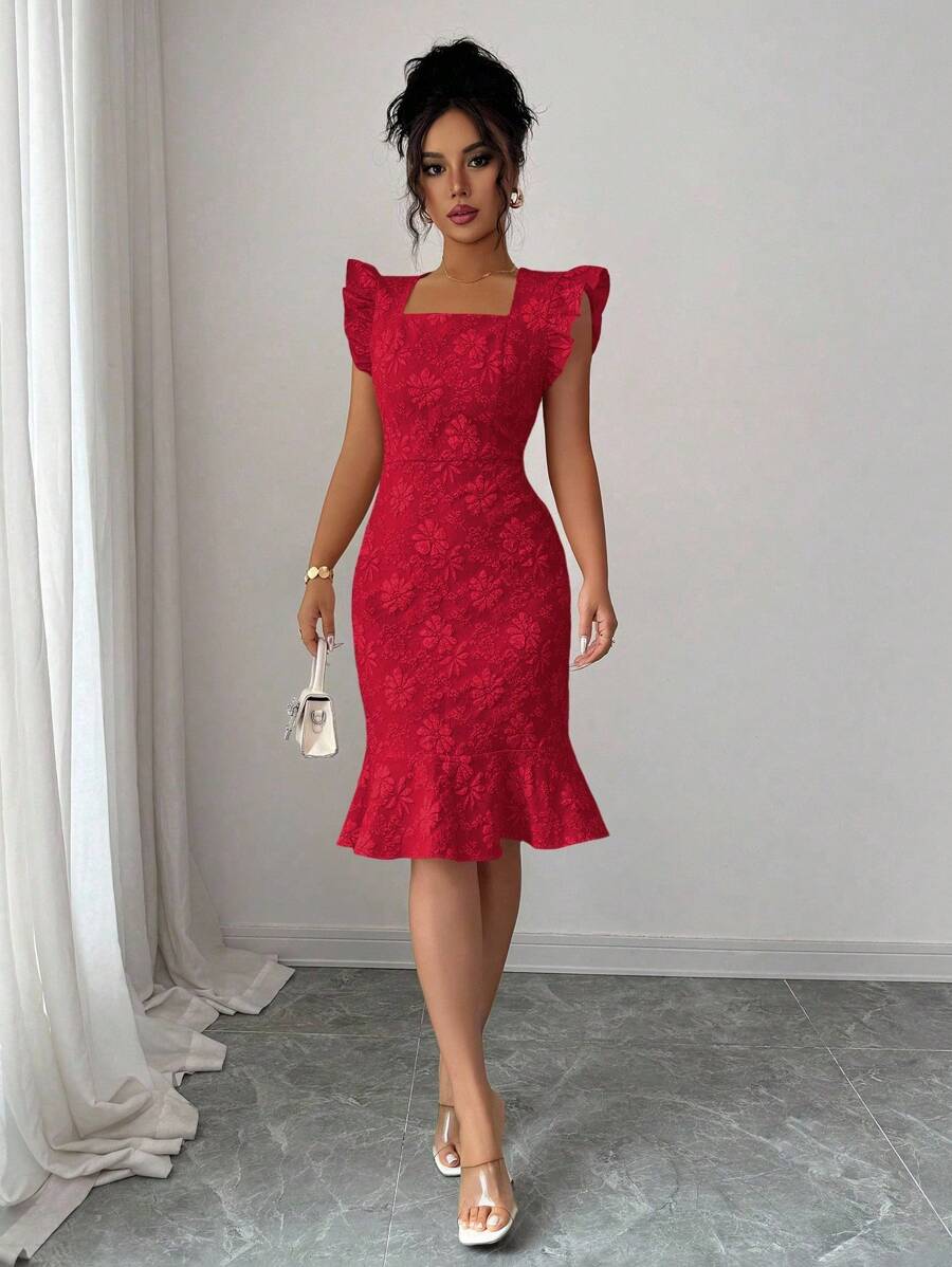 Verity™ | Jacquard Mermaid Midi Dress