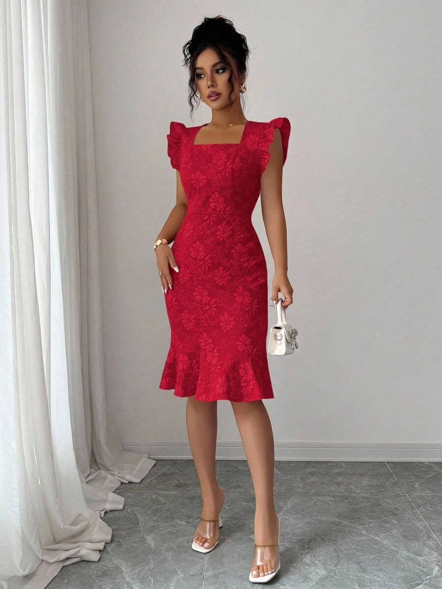Verity™ | Jacquard Mermaid Midi Dress