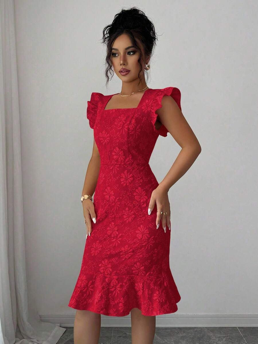 Verity™ | Jacquard Mermaid Midi Dress