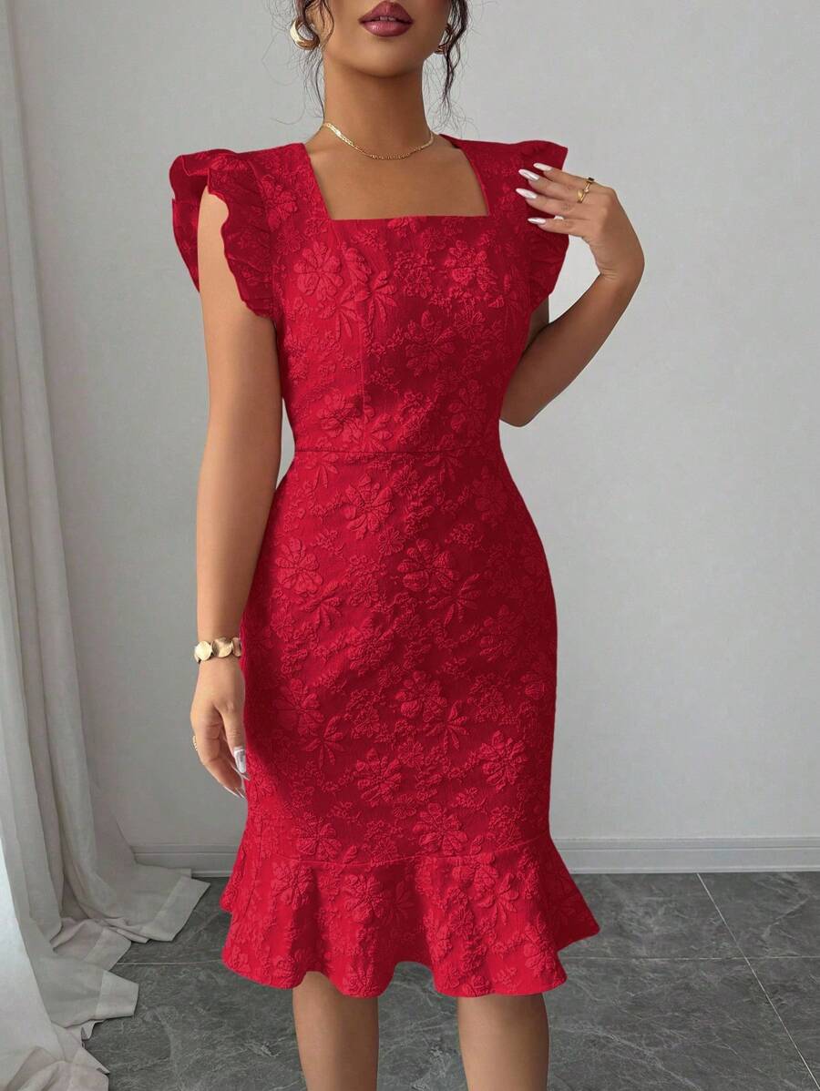 Verity™ | Jacquard Mermaid Midi Dress