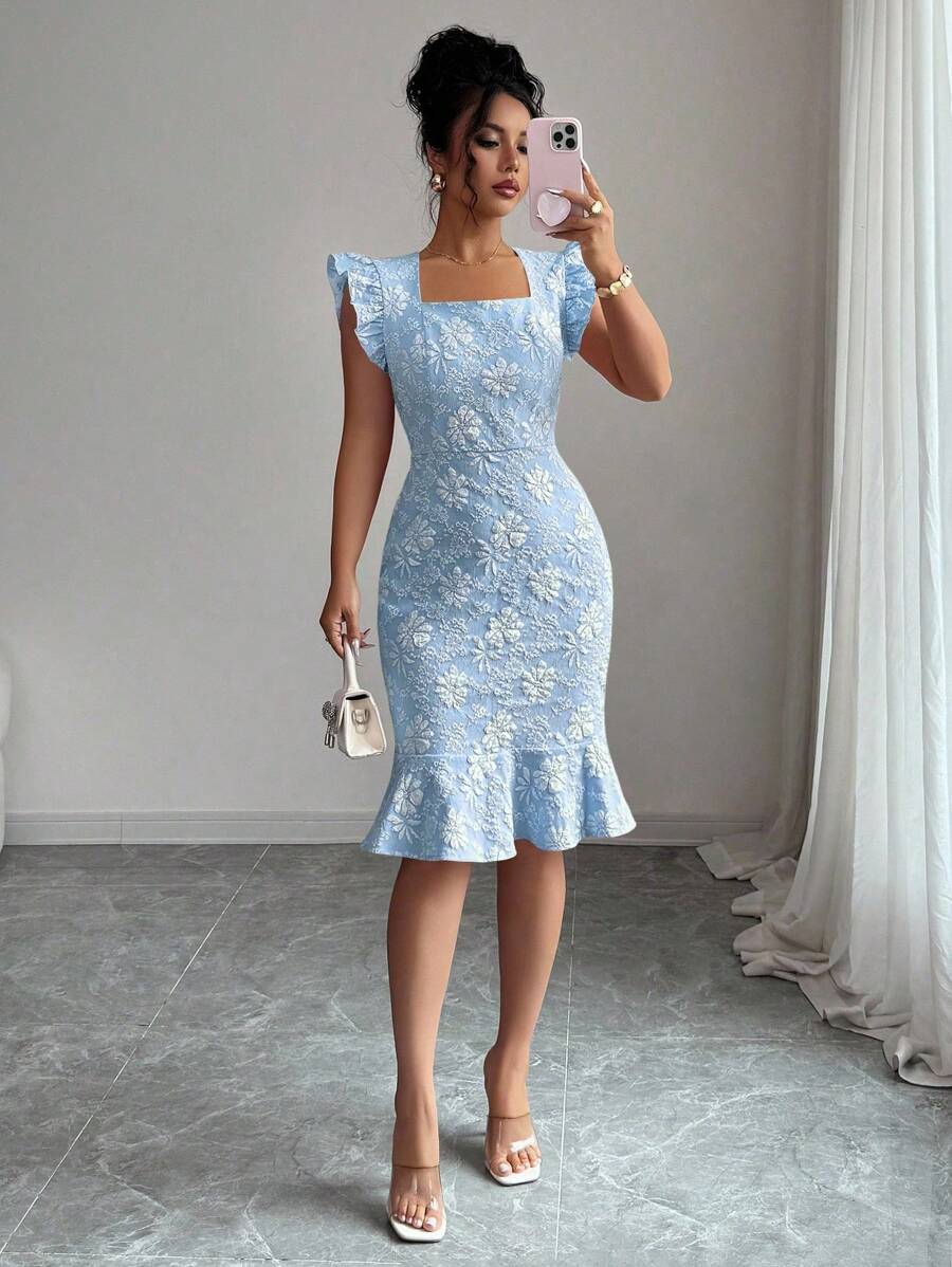 Verity™ | Jacquard Mermaid Midi Dress