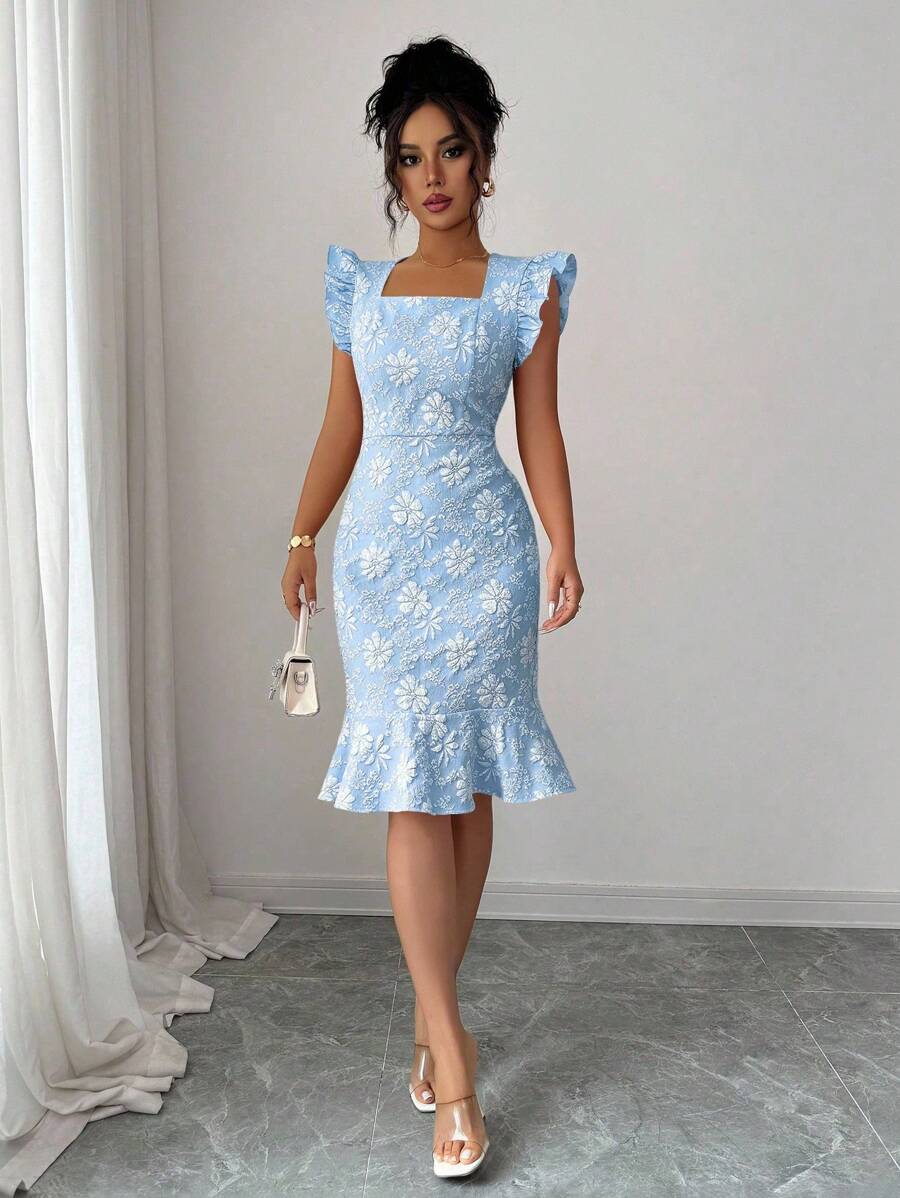 Verity™ | Jacquard Mermaid Midi Dress