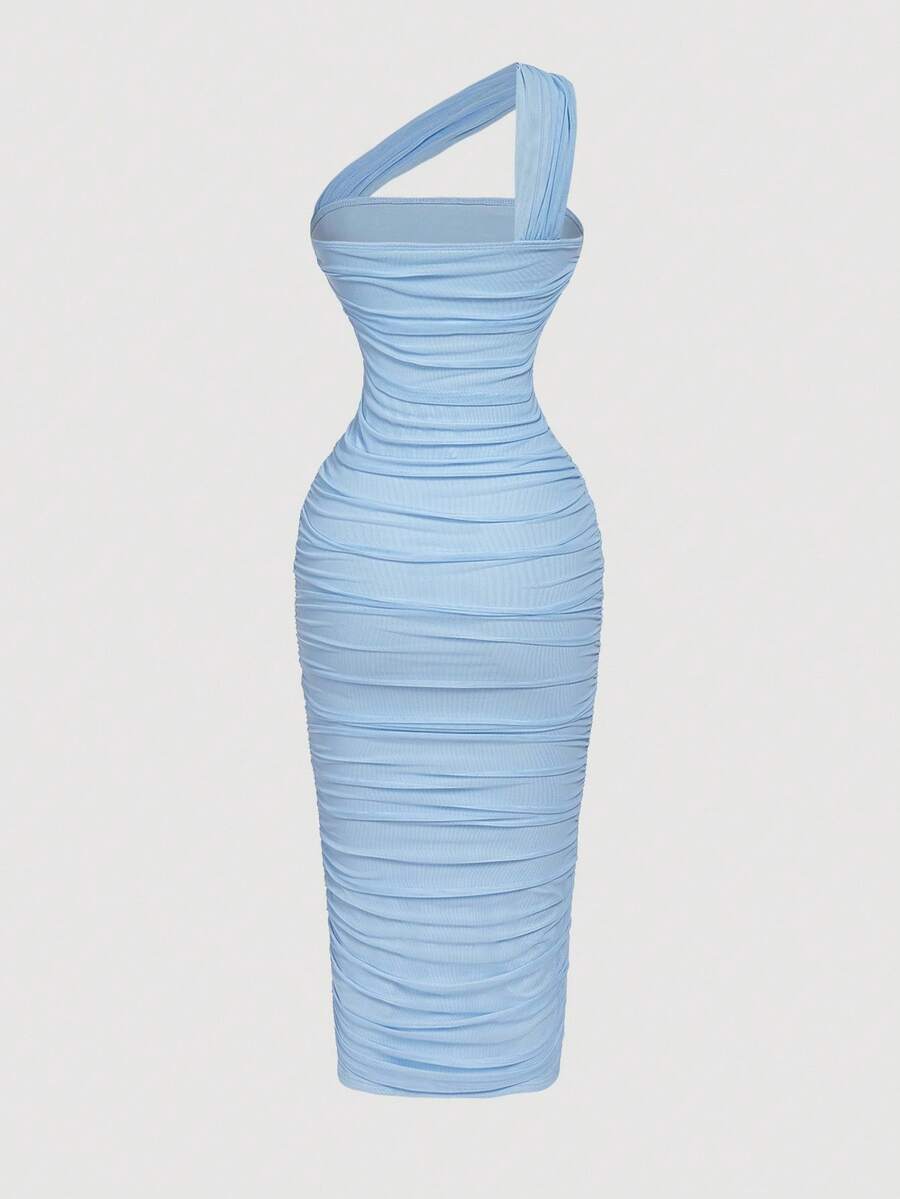 Thalia™ | One Shoulder Ruched Midi Dress