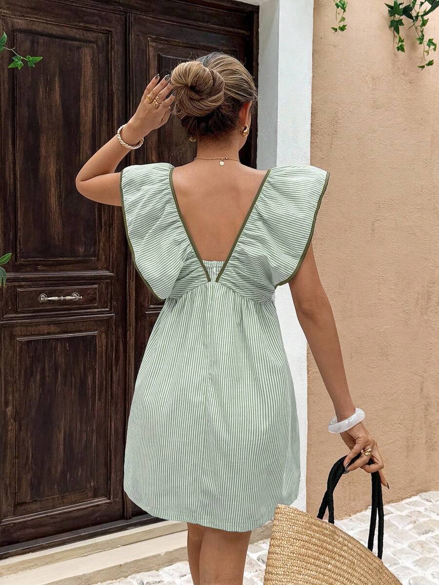 Clementine™ | Tie Front Ruffle Mini Dress