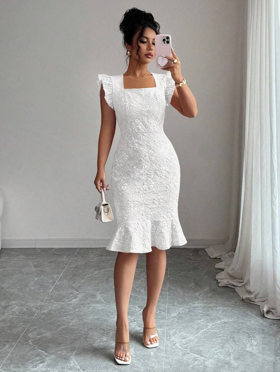 Verity™ | Jacquard Mermaid Midi Dress