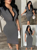 Cosima™ | Striped Polo Midi Dress