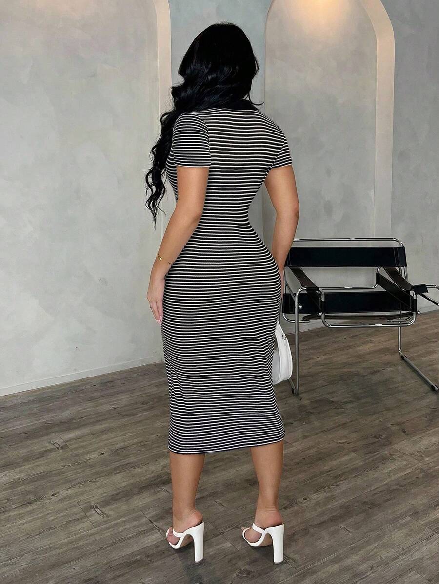 Cosima™ | Striped Polo Midi Dress