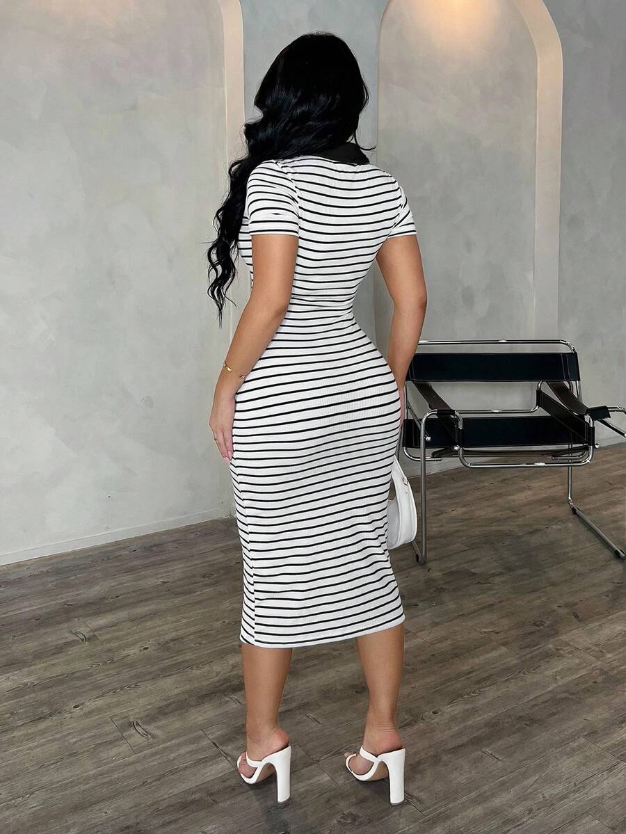 Cosima™ | Striped Polo Midi Dress