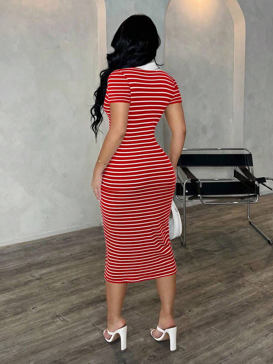 Cosima™ | Striped Polo Midi Dress