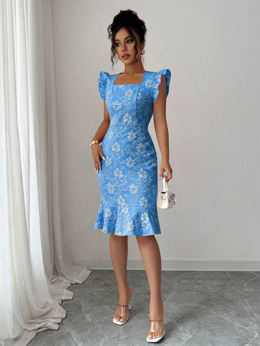 Verity™ | Jacquard Mermaid Midi Dress