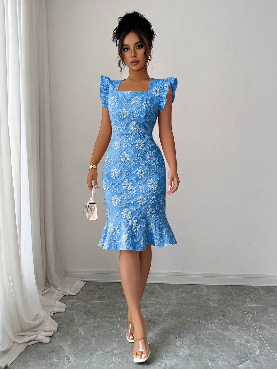Verity™ | Jacquard Mermaid Midi Dress