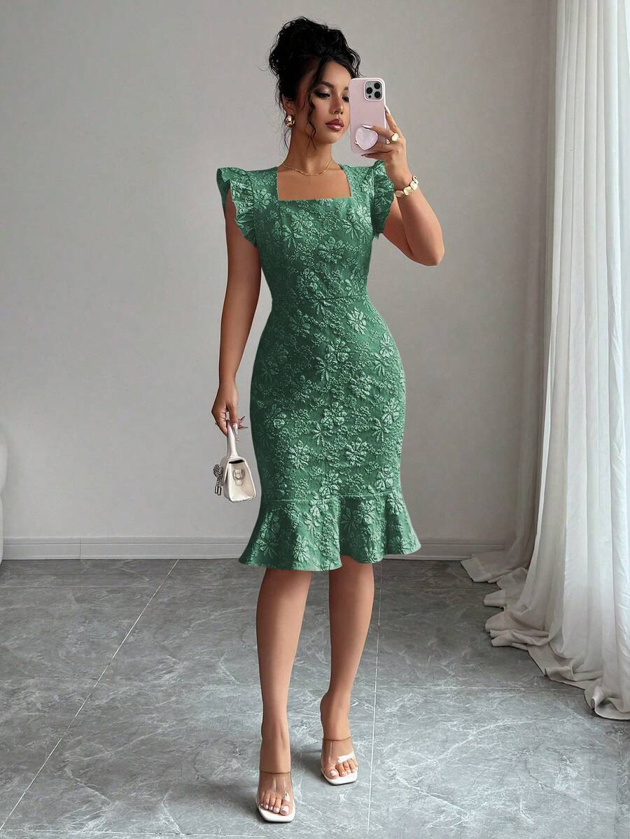 Verity™ | Jacquard Mermaid Midi Dress