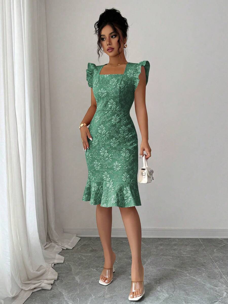 Verity™ | Jacquard Mermaid Midi Dress