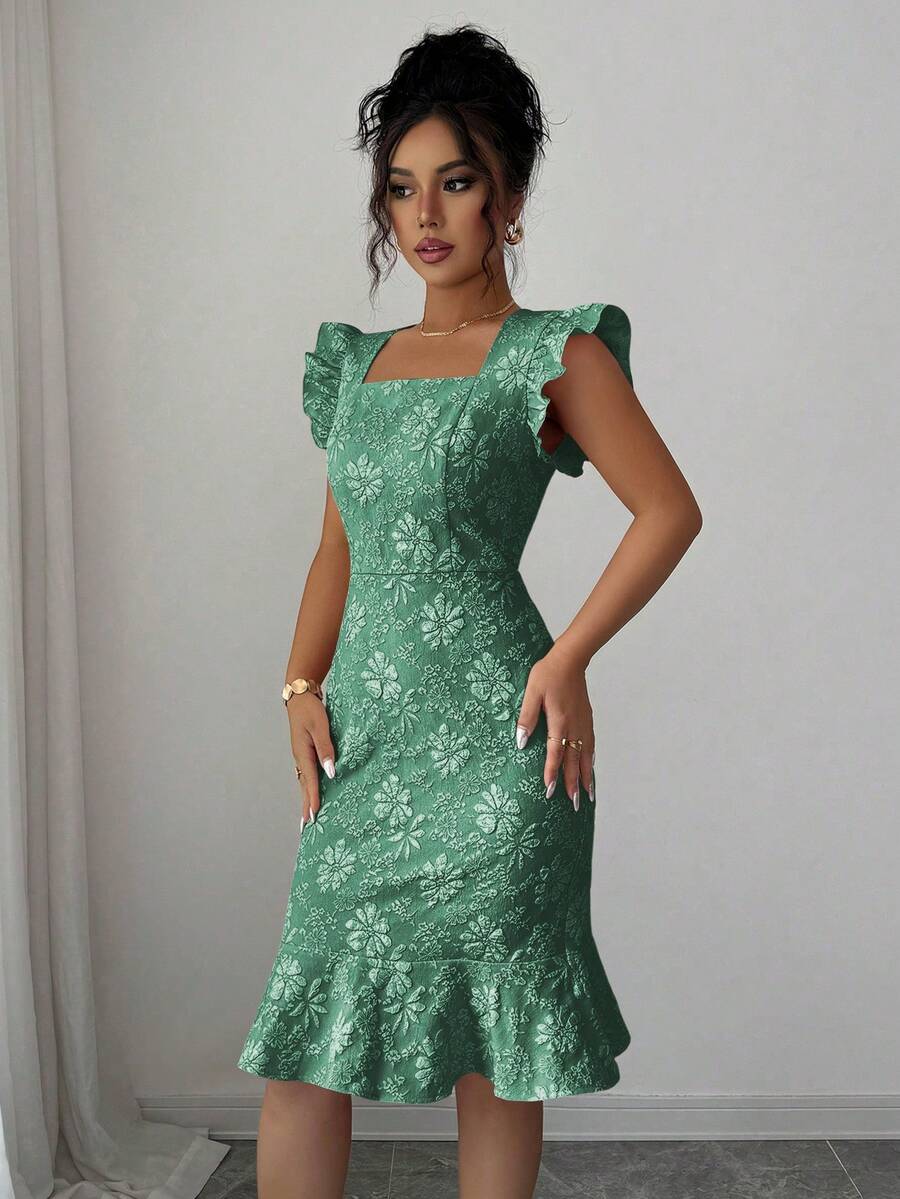 Verity™ | Jacquard Mermaid Midi Dress