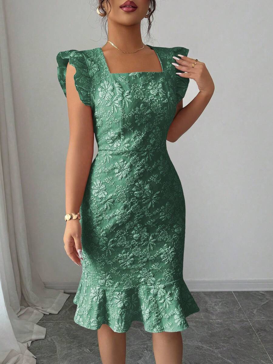 Verity™ | Jacquard Mermaid Midi Dress